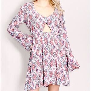 Bell Sleeve Dress Boho Cutout